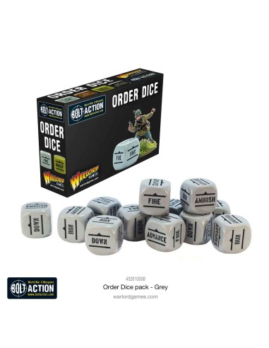 Bolt Action - Orders Dice Pack - Grey