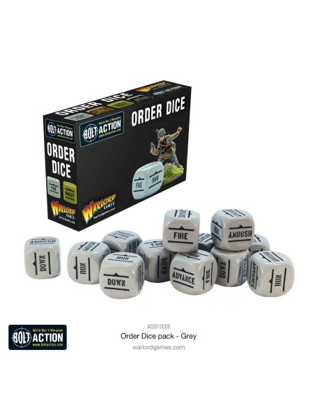 Bolt Action - Orders Dice Pack - Gris (Grey)