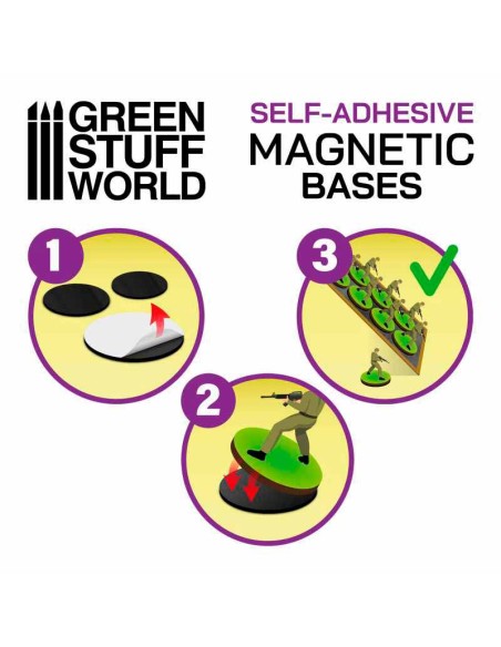 Green Stuff World - Round Magnetic Sheet SELF-ADHESIVE - 25mm