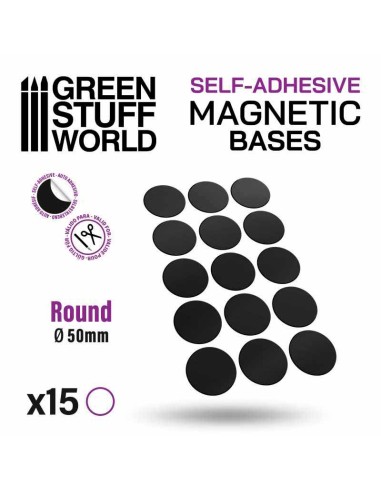 Green Stuff World - Round Magnetic Sheet SELF-ADHESIVE - 50mm