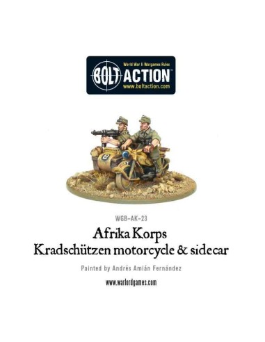 Bolt Action - Afrika Korps Kradschutzen Motocicleta con Sidecar