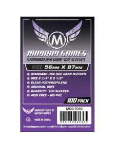 Mayday - Standard USA Game Size Sleeves 56 MM X 87 MM (100 pack) (Purple)