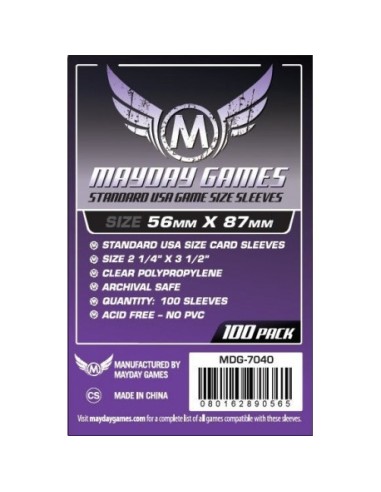 Mayday - Standard USA Game Size Sleeves 56 MM X 87 MM (100 pack)