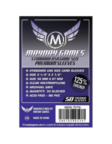 Mayday - Premium USA Board Game Sleeves 56 MM X 87 MM (50 pack)