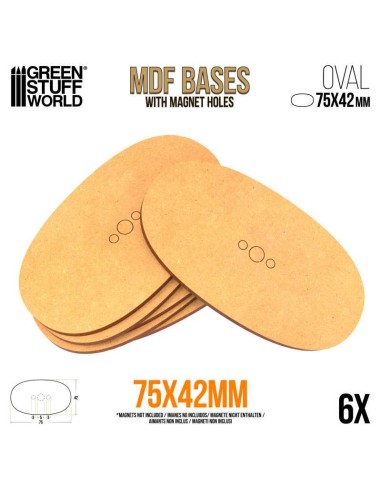 Green Stuff World - MDF Bases - AOS Oval 75x42mm