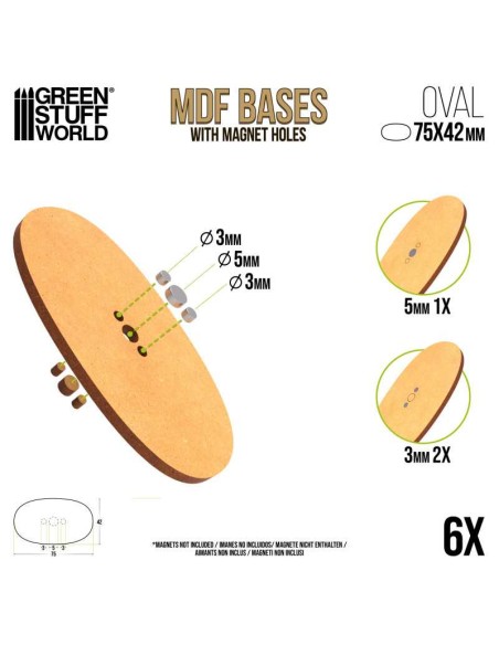 Green Stuff World - MDF Bases - AOS Oval 75x42mm