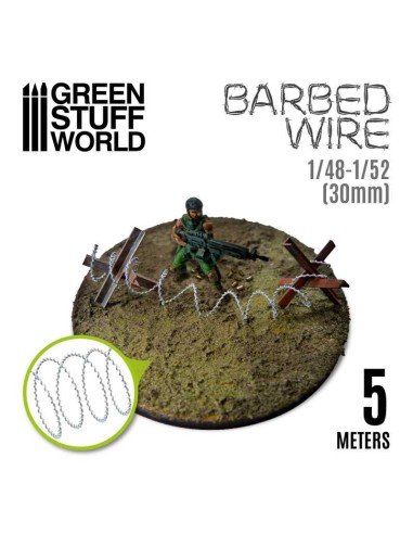 Green Stuff World - simulated BARBED WIRE - 1/48-1/52 (30mm)