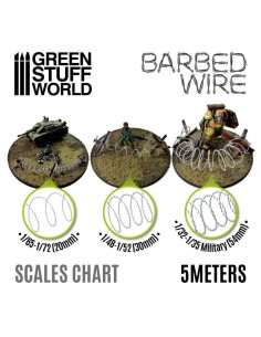 Green Stuff World - simulated BARBED WIRE - 1/48-1/52 (30mm) 2