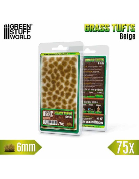 Green Stuff World - Grass TUFTS - 6mm self-adhesive - BEIGE