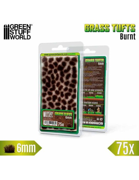 Green Stuff World - Grass TUFTS - 6mm self-adhesive - BURNT