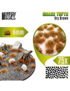 Green Stuff World - Grass TUFTS - 6mm self-adhesive - DRY BROWN