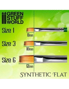 Green Stuff World - Green Series Flat Synthetic Brush - Size 1 2