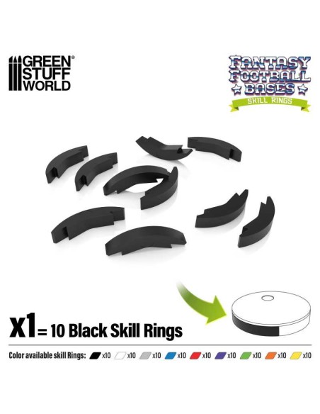 Green Stuff World - Blood bowl Skill Rings 32mm Negro