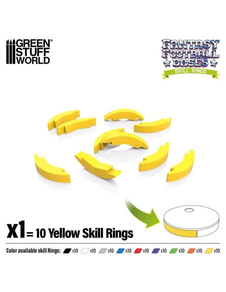 Green Stuff World - Blood bowl Skill Rings 32mm Amarillo