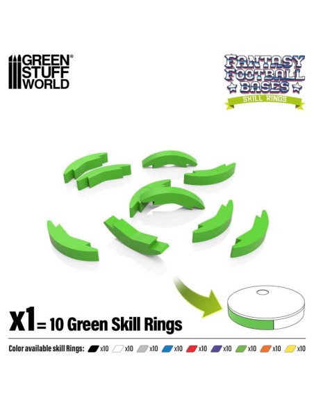 Green Stuff World - Blood Bowl Skill Rings 32 mm - Green