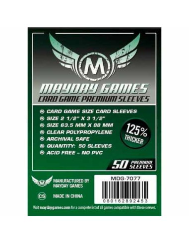 Mayday - Premium Card Game Sleeves (50 Pack) 63.5 X 88 MM (Dark Green)