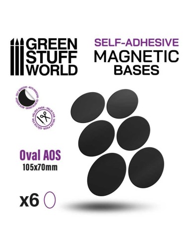 Green Stuff World - Oval Magnetic Sheet SELF-ADHESIVE - 105x70mm