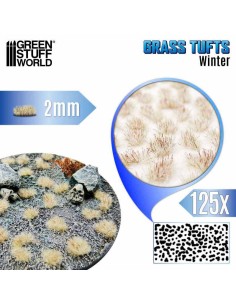 Green Stuff World - Grass TUFTS - 2mm self-adhesive - White Winter