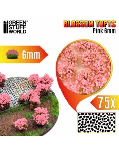 Green Stuff World - Blossom TUFTS - 6mm self-adhesive - PINK Flowers