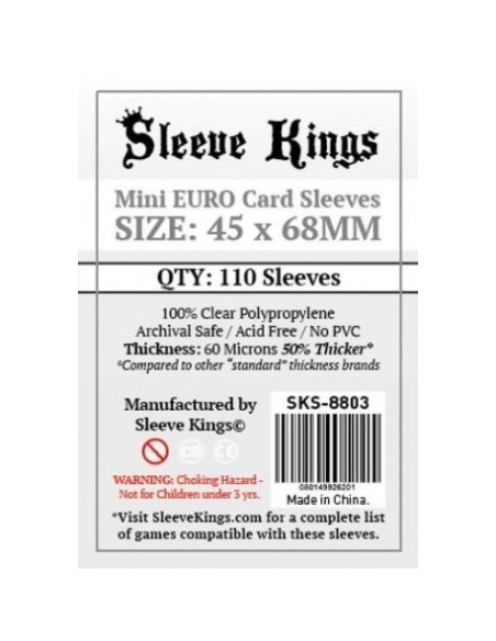 Sleeve Kings Mini Euro Card Sleeves (45x68mm)