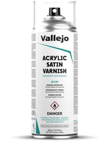 Vallejo - Aerosol barniz acrilico satinado 400 ml