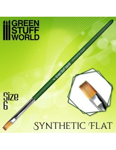 Green Stuff World - Green Series: Pincel Plano Sintético - Tamaño 6