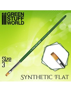 Green Stuff World - Green Series: Pincel Plano Sintético - Tamaño 3