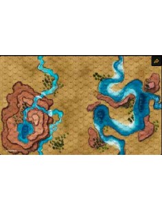 BattleTech: Battle Mat Savannah Sinkhole/Mountain Lake (neoprene) 2