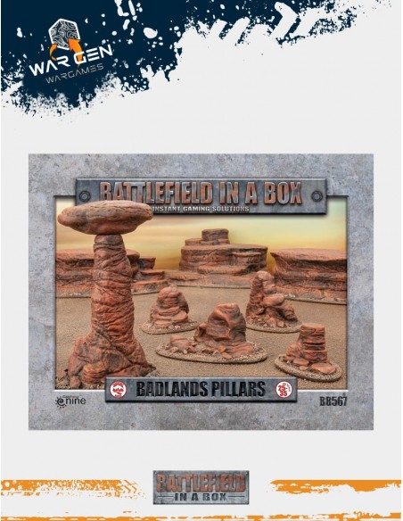 Battlefield in a box - Badlands Pillars - Mars (Prepintado)