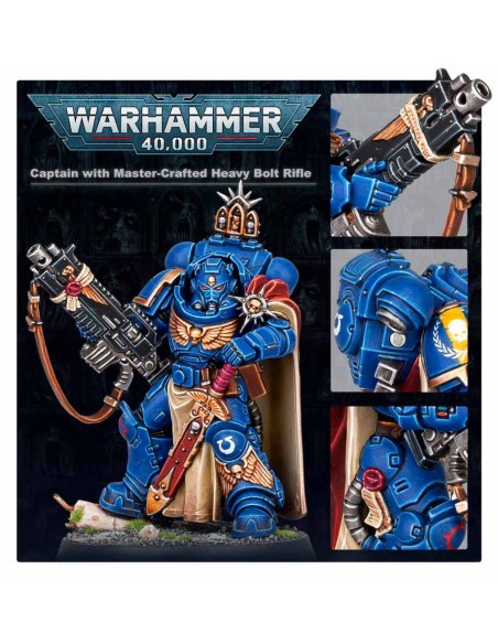 Warhammer 40,000 - Marines Espaciales: Capitán con rifle bólter pesado artesanal