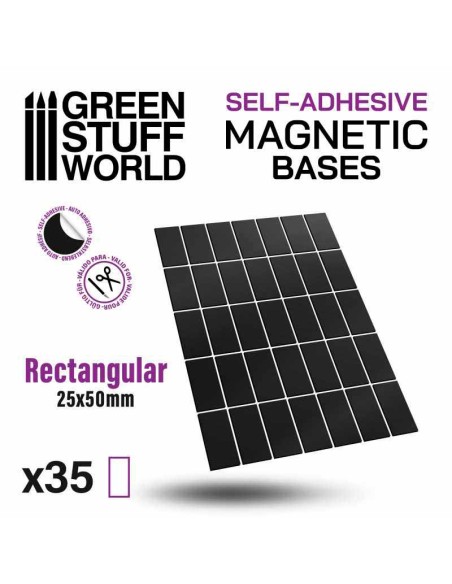 Green Stuff World - Magnetic Bases - Rectangle 25x50mm