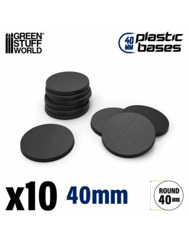 Green Stuff World - Plastic Bases - Round 25mm BLACK