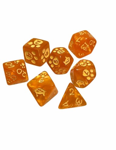 Steve Jackson Games - Kitten Polyhedral Dice Set (Orange)