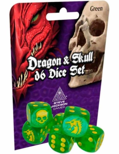 copy of Steve Jackson Games - Dragon & Skull Dice Pack Green Glitter