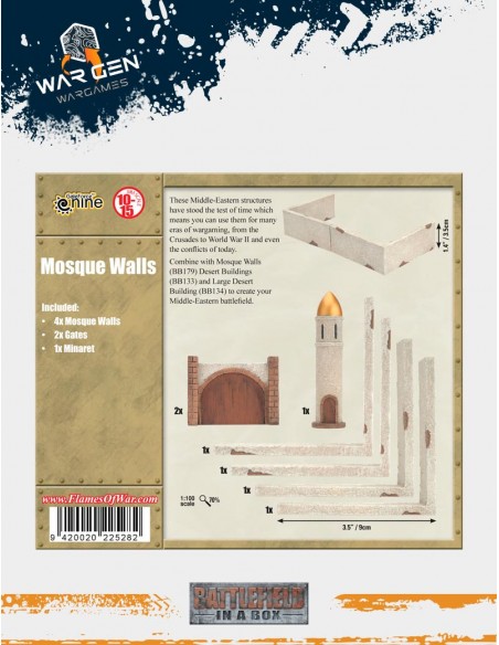 Flames of War - Mosque Walls 15mm (Prepintado)