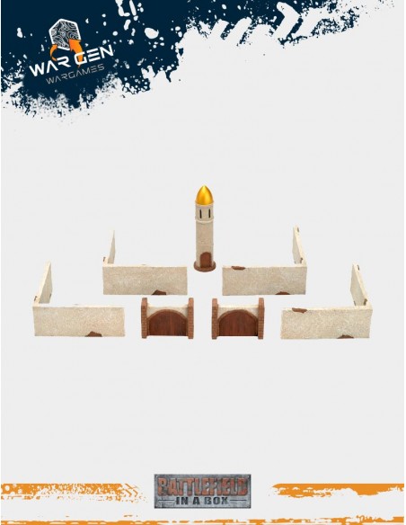 Flames of War - Mosque Walls 15mm (Prepintado)