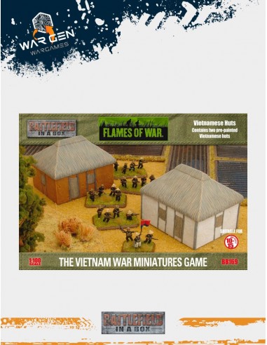 Flames of War - Vietnamese Huts 15mm (Prepintado)