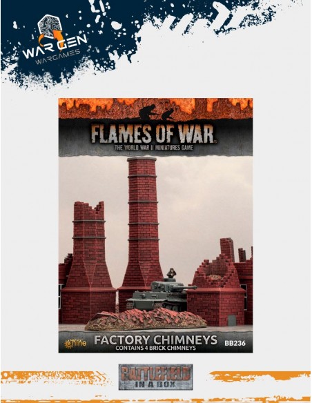 Flames of War - Brick Factory Chimneys 15mm (Prepintado)