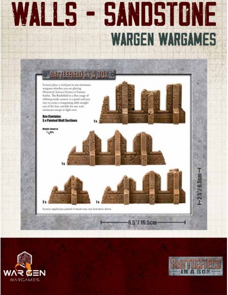 Battlefield in a box - Ruined Walls - Sandstone (Prepainted)