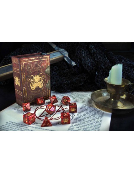 Elder Dice - The Brand of Cthulhu Dice - Red Polyhedral Set