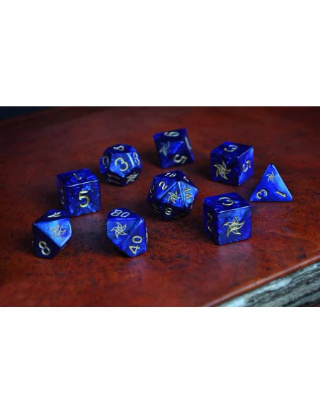 Set de dados Elder Dice - Astral Elder Sign Dice - Blue Polyhedral Set