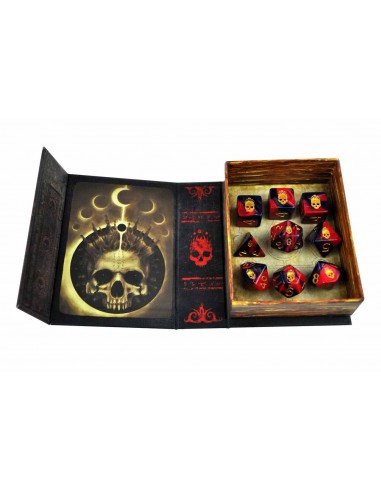 Elder Dice - Mark of the Necronomicon Dice - Red and Inky Black Polyhedral Set