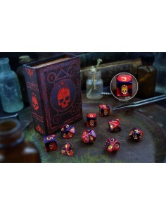 Elder Dice - Mark of the Necronomicon Dice - Red and Inky Black Polyhedral Set 2