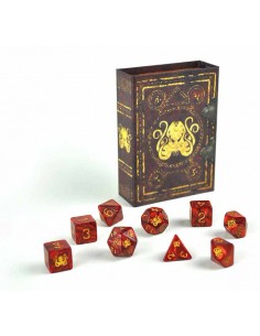 Set de dados Elder Dice - The Brand of Cthulhu Dice - Red Polyhedral Set