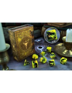 Elder Dice - The Yellow Sign Dice - Tattered Yellow Polyhedral Set 2