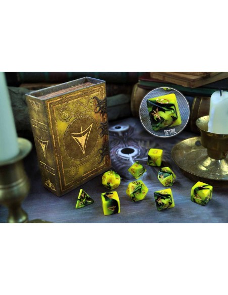 Elder Dice - The Yellow Sign Dice - Tattered Yellow Polyhedral Set