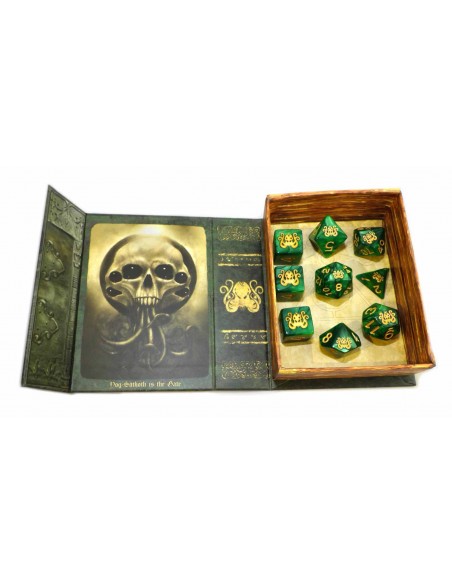 Set de dados Elder Dice - The Brand of Cthulhu Dice - Drowned Green Polyhedral Set