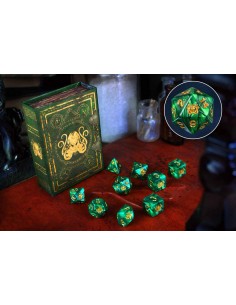 Elder Dice - The Brand of Cthulhu Dice - Drowned Green Polyhedral Set 2