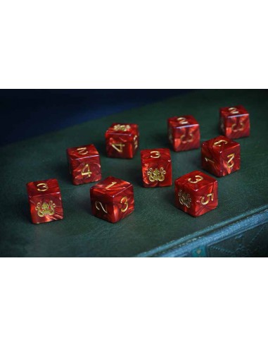 Elder Dice - The Brand of Cthulhu Dice - Red d6 set