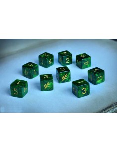 Elder Dice - Elder Sign d6 Dice - Green d6 set